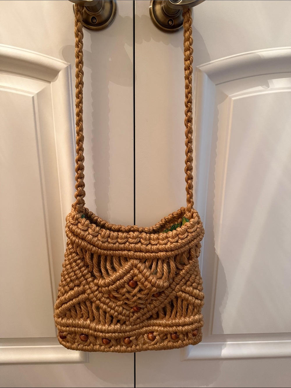 Vintage macrame crossbody